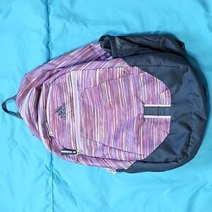 Adidas backpack, gray with variegated pink purple peach